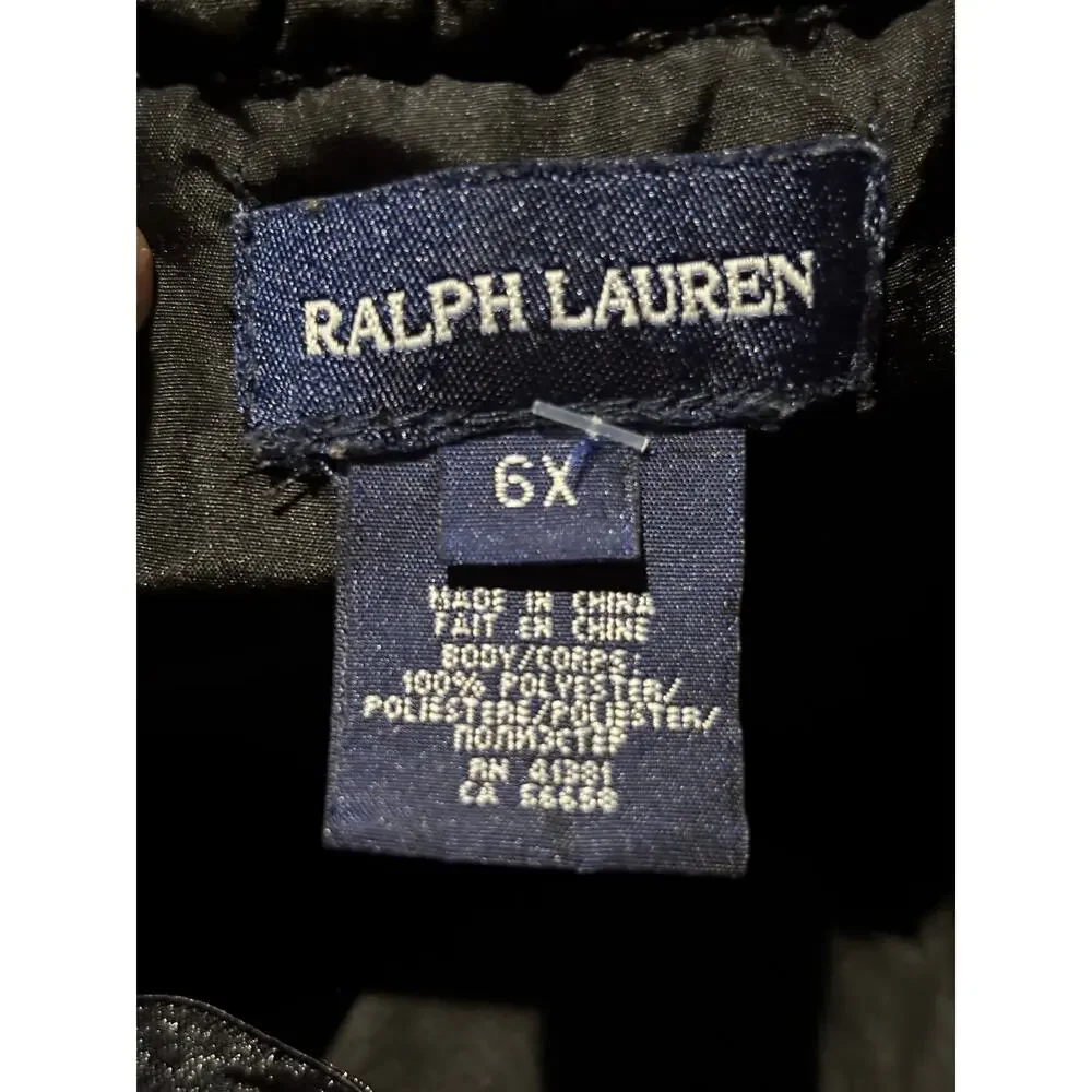 Ralph Lauren blue label 6x black elastic waist multi tier ruffle skirt black euc